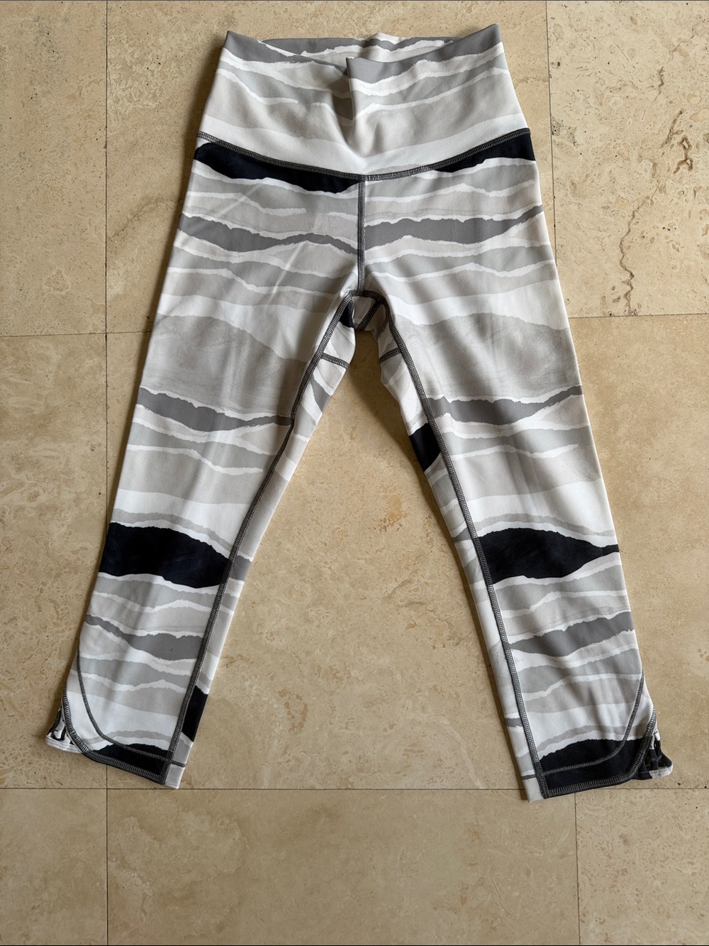 lululemon athletica Gray & Black Striped High-Rise Leggings